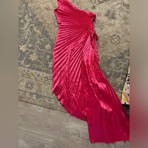 One Shoulder Pink Dress